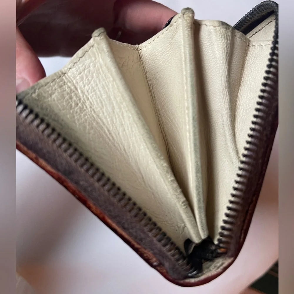 SOLD ❌ Bottega Veneta long wallet repainted rustic project leather brown - Picture 11 of 13